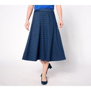 Isaac Mizrahi Live! Women's Plus Sz Skirt 2X Regular Estate Yarn Blue A664238
